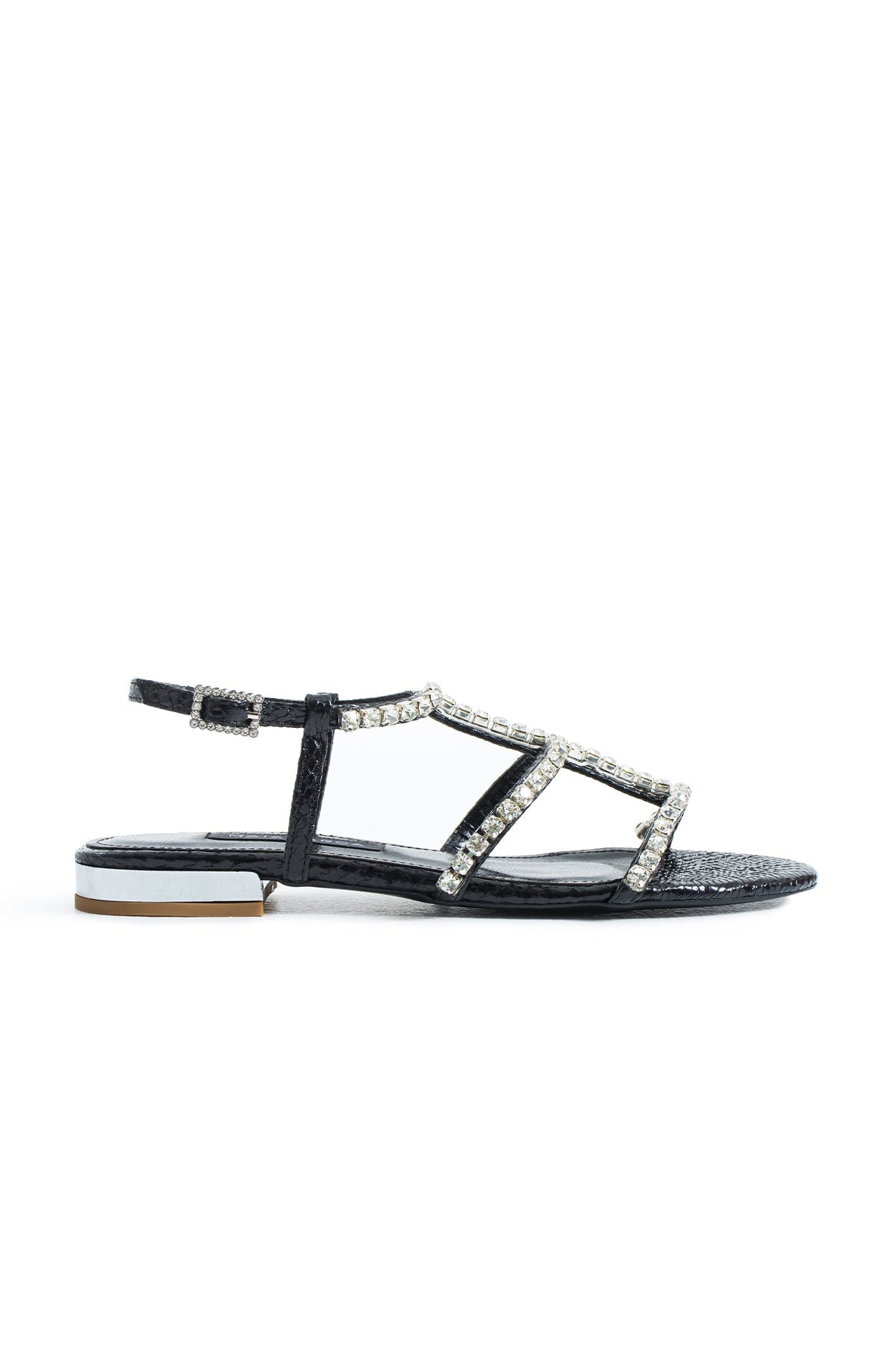 Tina Crystal Sandals - Black